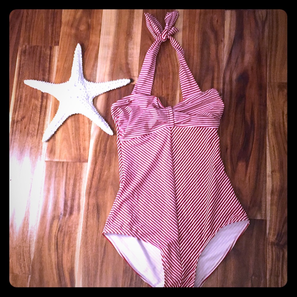 Unique Vintage striped vintage one piece swim suit
